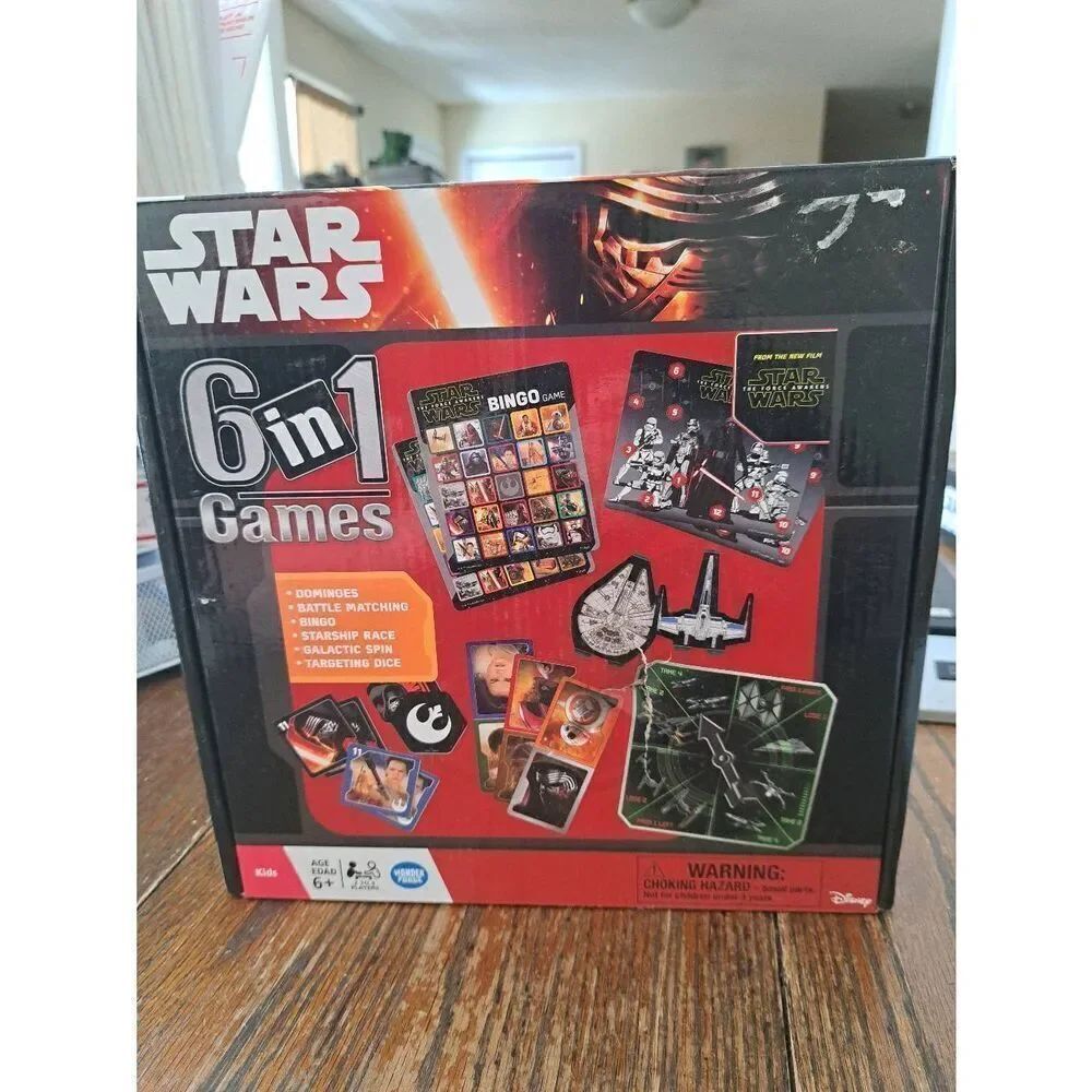 New Star Wars Disney Wonder Forge 6 in 1 Games Dominoes Matching Bingo More!